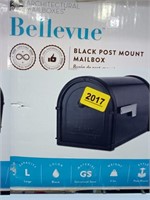 Bellevue Black Post Mount Mail Box Large