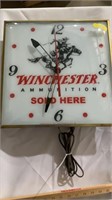 Vintage Winchester Ammo clock, not tested