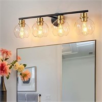 Lanmate 4-light Black And Gold Bathroom Vanity