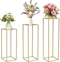 Chamvis Gold Metal Plant Stand, 3 Pcs Tall