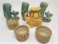 Ceramic Elephant and Bamboo Vases & Planters