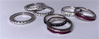 Sterling Rings with Inset Stones