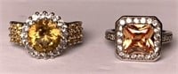 Sterling Rings with Pale Amber Stones