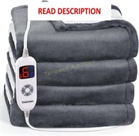 Heated Electric Blanket 84x72'(Grey) 6 Heat