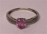 10Kt Ring with Pink Stone