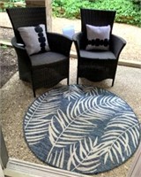 Pair of All Weather Wicker Arm Chairs
