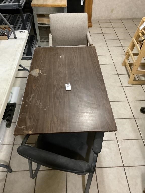 Particle Board Table & 2 Chairs
