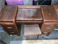 small vintage dressing table vanity and stool