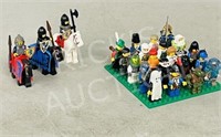21 LEGO men & 3 Knights on horses