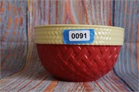 Lattice Design Stoneware Mixing Bowl 8.5"