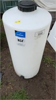 Plastic upright tank, approximately 40 gallons