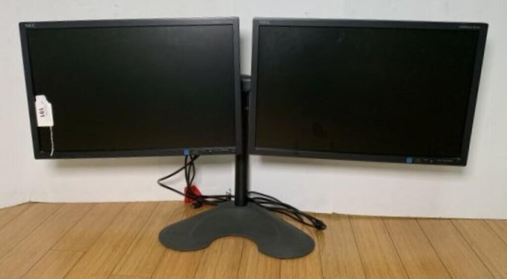 NEC Computer Monitors on Double Stand