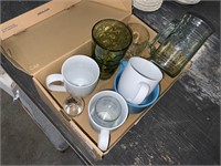 box lot of misc. mugs and cups