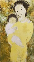 VU CAO DAM LITHOGRAPH - VIETNAMESE MOTHER & CHILD