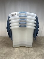 Stack of 5 totes with folding tops