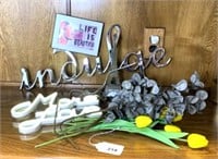 Faux Florals, "Indulge" Wall Sign & More