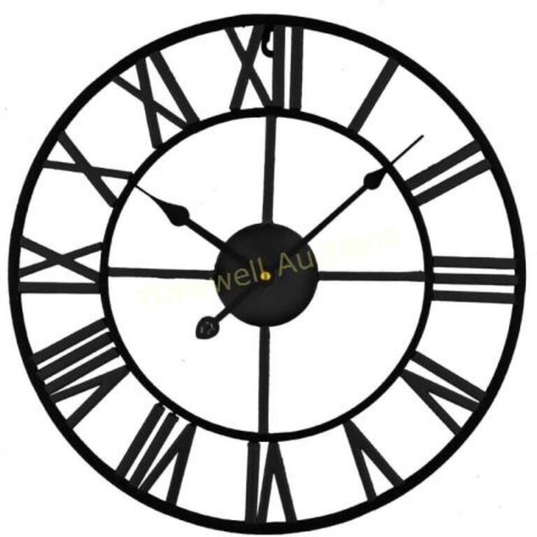 Timelike Roman Wall Clock  16 Inch - Black