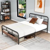 Metal Queen Bed Frame  No Box Spring Needed