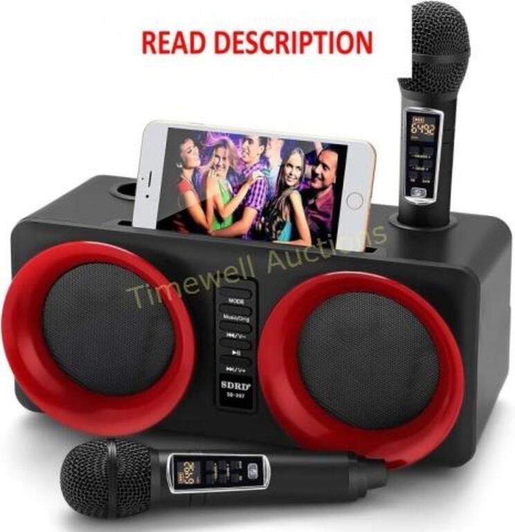 ALPOWL Karaoke Machine  2 Mics  Black