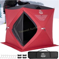 DEERFAMY 3-4 Person Ice Fishing Tent  Red