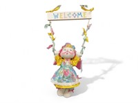 14 inch ANNALEE Spring Bunny with Welcome Wooden