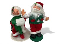 ANNALEE Holiday Snowflake Santa and Mrs Clause