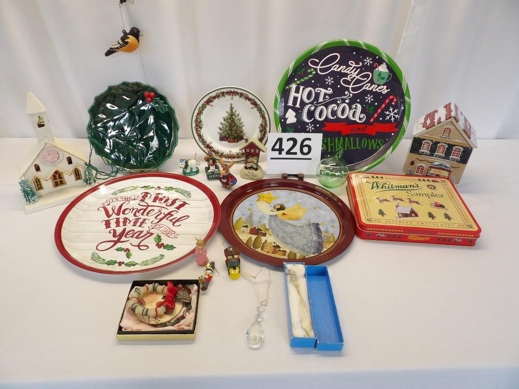 Christmas Plates, Cardboard Church, Ornaments