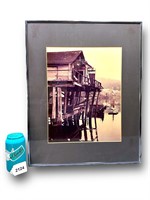 Vtg. Picture of House on the Water