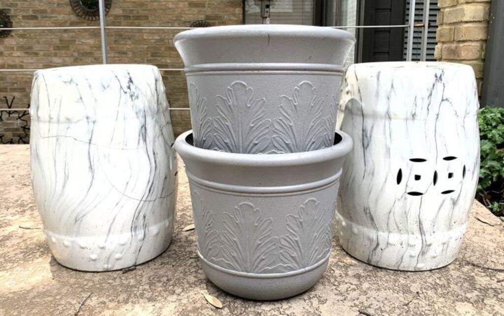 Ceramic Barrel Stools/Stands