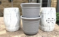 Ceramic Barrel Stools/Stands