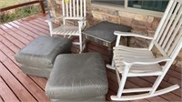 (2) ROCKING CHAIRS OTTOMENS & TABLE