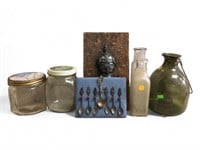 Vintage Glass Jars, Antique Jars,Collectible Spoon