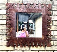 Rusty Metal Framed Mirror