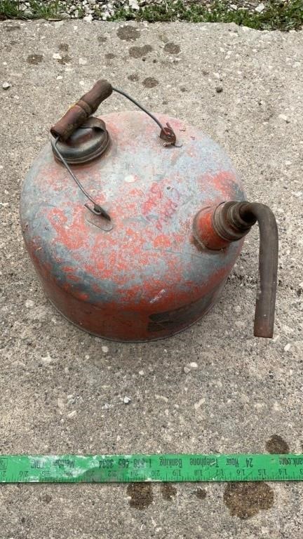 Vintage galvanized gas can