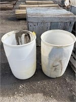Plastic Barrels with Hog Water