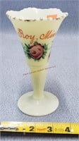 Custard Glass Leroy Advertising Vase