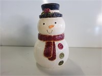 Snowman Cookie Jar, Cracker Barrel 10.5in X 6in
