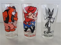 3 Pepsi Collectors Glasses