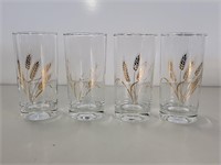 4 Gold Wheat Glasses