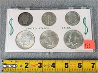 US Silver Coin Set - Morgan Dollar, Peace Dollar,