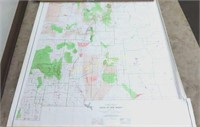State of New Mexico Large Wall Maps 2 PC Lot