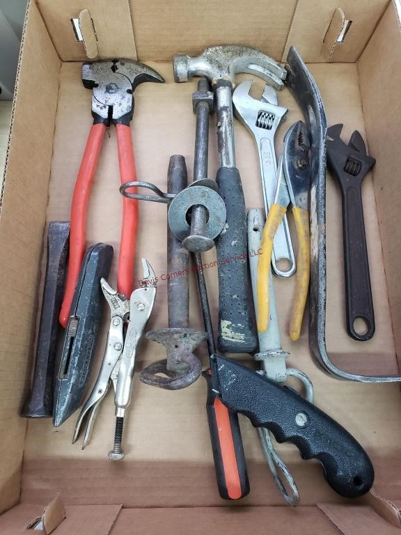 Flat of Tools: Wire Plyer, Hammer, Crescents