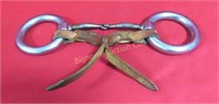 Weighted O-Ring Snaffle Bit w/Leather Strap
