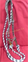 Bridle Brown/White Rope Reins, Leather Headstall