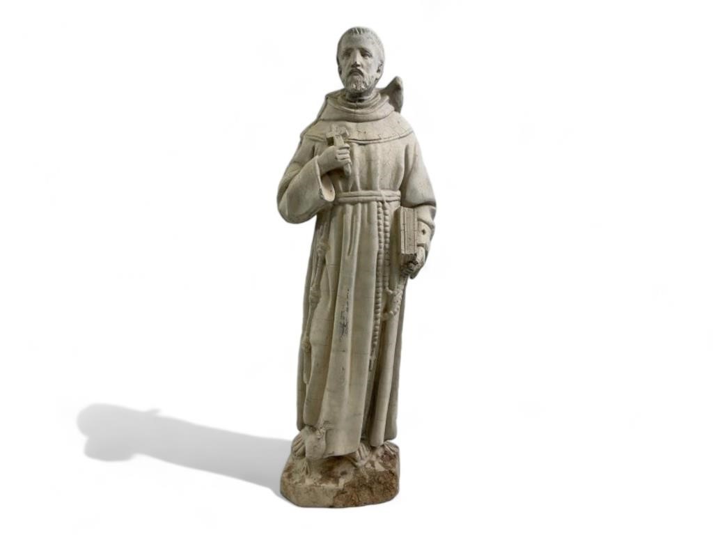 Vintage Cement Statue of "St. Francis of Assisi"