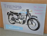 "Triumph" 16" x 12" tin sign