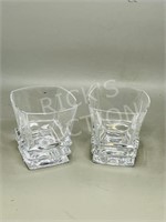 2 crystal rocks glasses - marked Royal Doulton