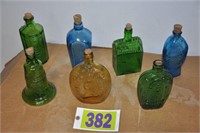 Colorful glass advertising bottles