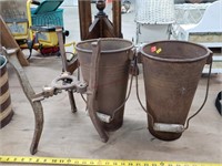 Metal Planter Buckets & Iron Stand