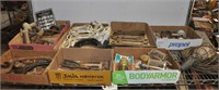 Shelf contents incl antique wrenches